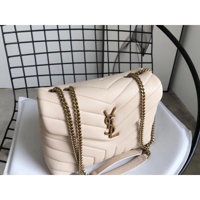 Saint Laurent Loulou Small Bag In Beige Matelasse Leather TDBS28679