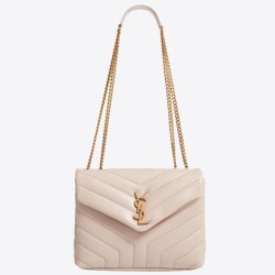 Saint Laurent Loulou Small Bag In Beige Matelasse Leather TDBS28679