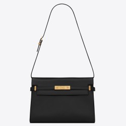 Saint Laurent Manhattan Baguette Bag In Black Leather TDBS28497