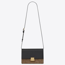 Saint Laurent Medium Bellechasse Bag In Black Leather And Taupe Suede TDBS28597