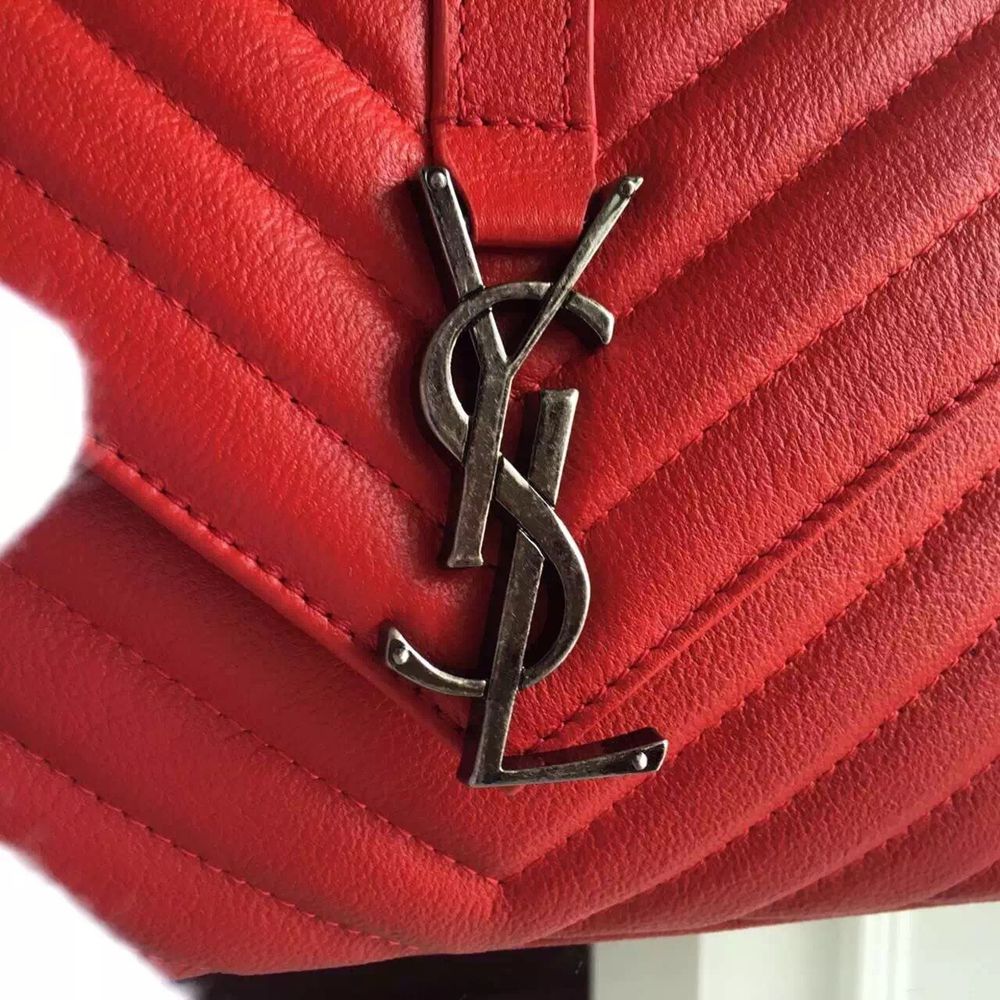 Saint Laurent Medium College Bag In Red Goatskin Leather TDBS28546