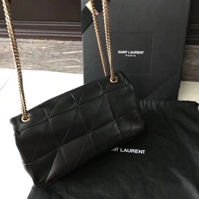 Saint Laurent Medium Jamie Bag In Black Patchwork Leather TDBS28625