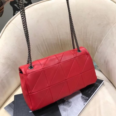 Saint Laurent Medium Jamie Bag In Red Patchwork Leather TDBS28626