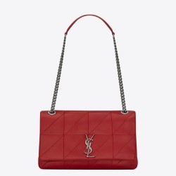 Saint Laurent Medium Jamie Bag In Red Patchwork Leather TDBS28626