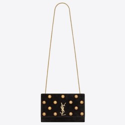 Saint Laurent Medium Kate Bag In Black Suede And Studs TDBS28640