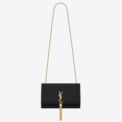 Saint Laurent Medium Kate Bag With Tassel In Black Smooth Leather TDBS28645