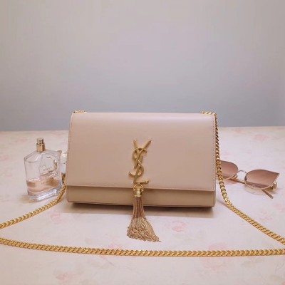 Saint Laurent Medium Kate Bag With Tassel In Powder Smooth Leather TDBS28648