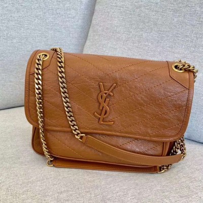 Saint Laurent Medium Niki Bag In Brown Calfskin TDBS28708