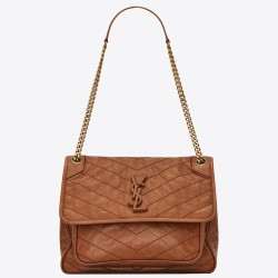 Saint Laurent Medium Niki Bag In Brown Calfskin TDBS28708