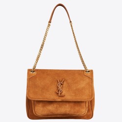 Saint Laurent Medium Niki Bag In Brown Suede TDBS28709