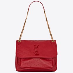 Saint Laurent Medium Niki Bag In Red Lambskin TDBS28713