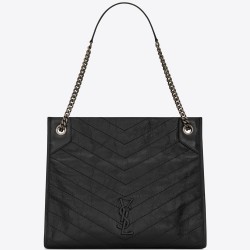 Saint Laurent Medium Niki Shopping Bag In Black Leather  TDBS28719