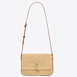 Saint Laurent Medium Solferino Bag in Naturel Raffia TDBS28789