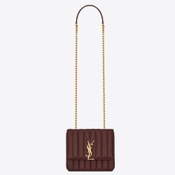 Saint Laurent Medium Vicky Bag In Bordeaux Lambskin TDBS28849