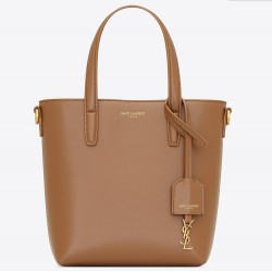 Saint Laurent Mini Toy Shopping Bag in Brown Calfskin TDBS28781