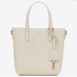 Saint Laurent Mini Toy Shopping Bag in White Calfskin TDBS28782