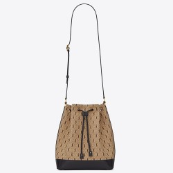 Saint Laurent Monogram All Over Bucket Bag In Canvas TDBS28520