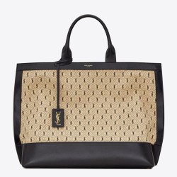 Saint Laurent Monogram All Over Cabas Tote In Canvas TDBS28522