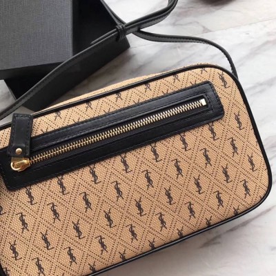 Saint Laurent Monogram All Over Camera Bag In Canvas TDBS28581