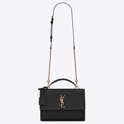 Saint Laurent New Medium Sunset Bag In Black Calfskin TDBS28810