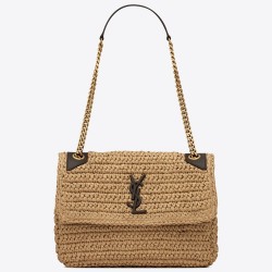 Saint Laurent Niki Medium Bag in Naturel Raffia TDBS28725