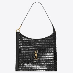 Saint Laurent Oxalis Shoulder Bag in Black Raffia TDBS28584