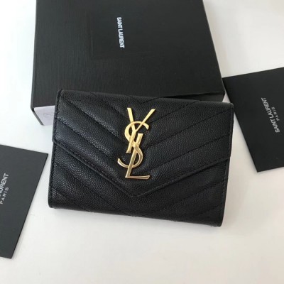 Saint Laurent Small Envelope Wallet In Black Leather TDBS28868