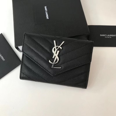 Saint Laurent Small Envelope Wallet In Noir Leather TDBS28869