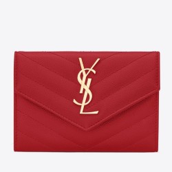 Saint Laurent Small Envelope Wallet In Red Leather TDBS28870