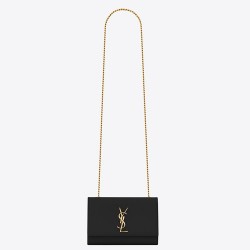 Saint Laurent Small Kate Bag In Black Grained Leather TDBS28653