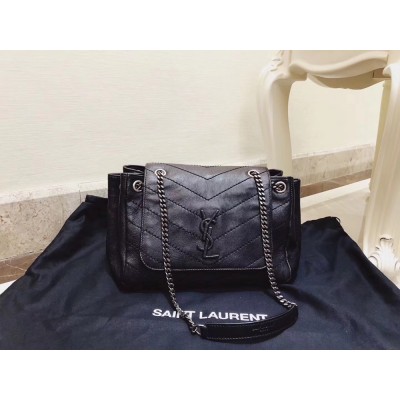 Saint Laurent Small Nolita Bag In Black Vintage Leather TDBS28600