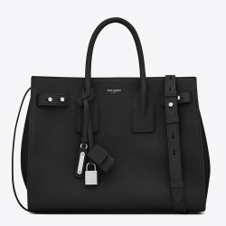 Saint Laurent Small Sac de Jour Souple Bag In Black Grained Leather TDBS28755