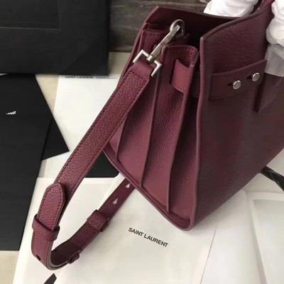 Saint Laurent Small Sac de Jour Souple Bag In Ruby Grained Leather TDBS28757