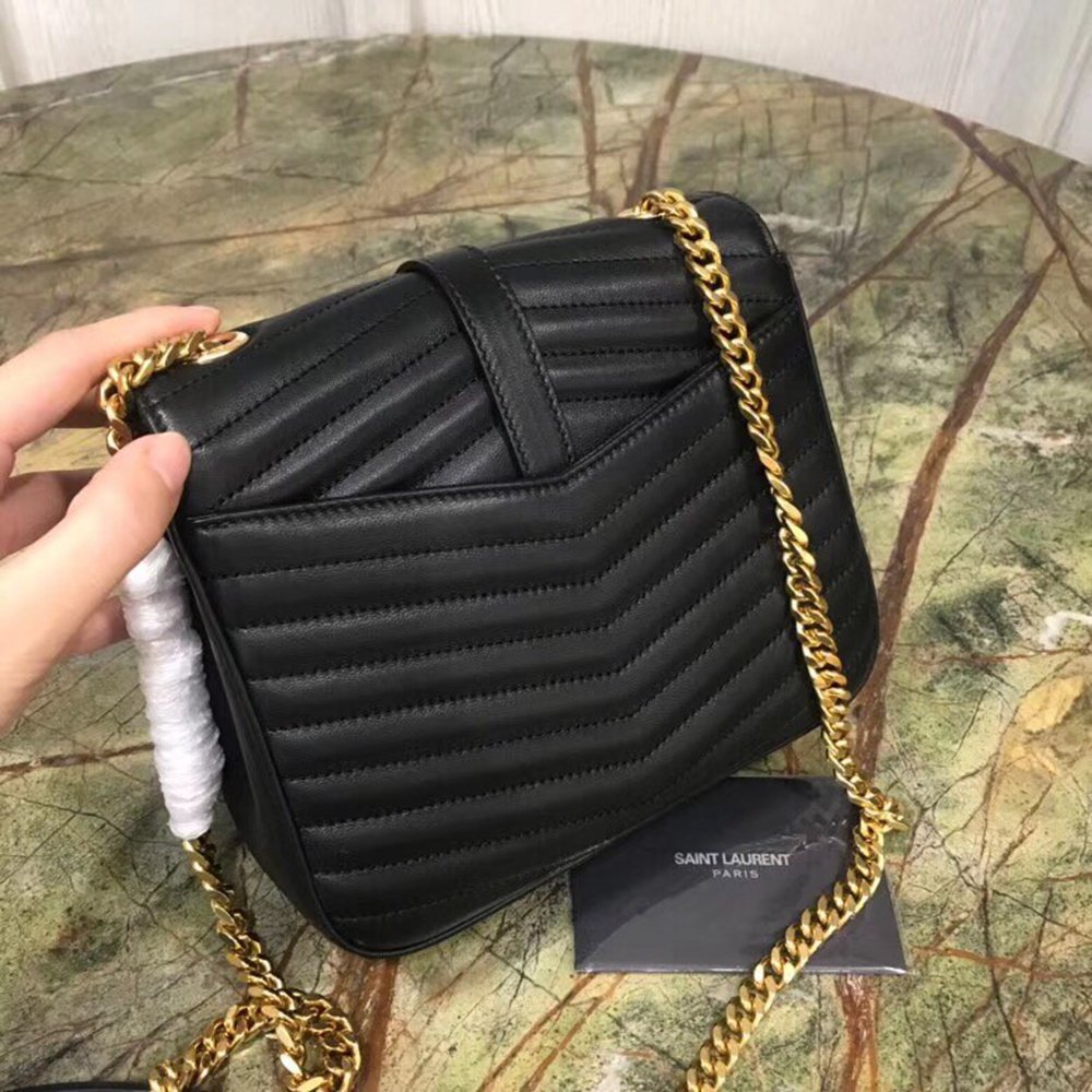 Saint Laurent Small Sulpice Bag In Black Matelasse Leather TDBS28807