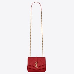 Saint Laurent Small Sulpice Bag In Red Matelasse Leather TDBS28808