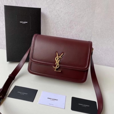 Saint Laurent Solferino Medium Bag In Bordeaux Calfskin TDBS28792