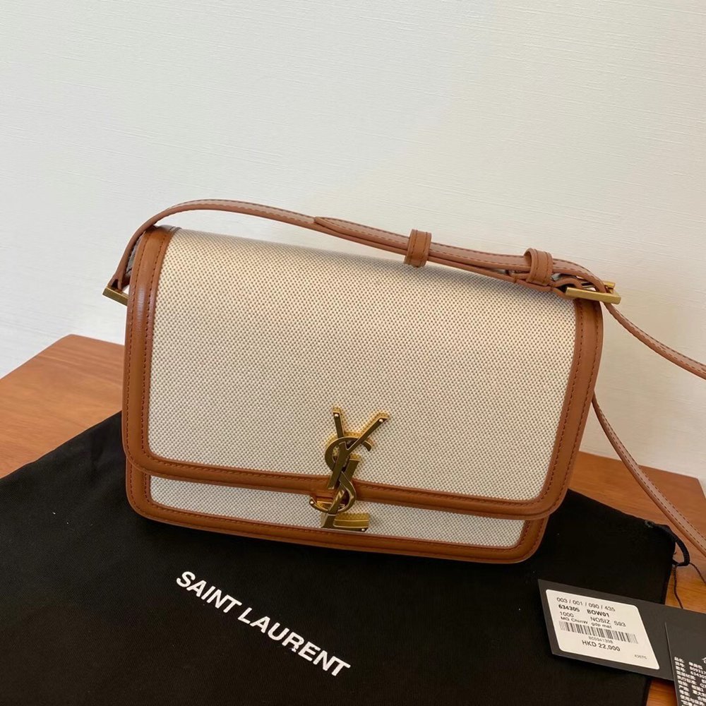 Saint Laurent Solferino Medium Bag In Canvas with Calfskin TDBS28793