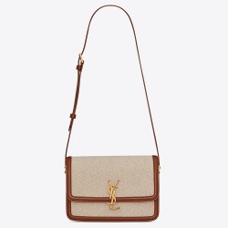 Saint Laurent Solferino Medium Bag In Canvas with Calfskin TDBS28793