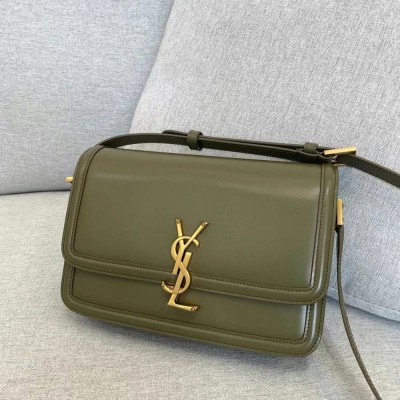 Saint Laurent Solferino Medium Bag In Khaki Calfskin TDBS28794