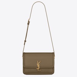 Saint Laurent Solferino Medium Bag In Khaki Calfskin TDBS28794