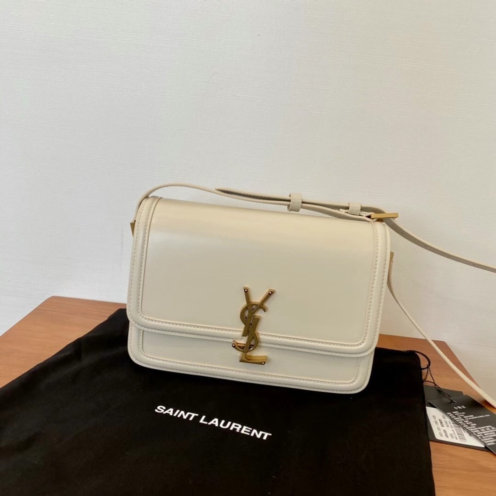 Saint Laurent Solferino Medium Bag In White Calfskin TDBS28796