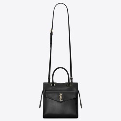 Saint Laurent Uptown Small Tote In Black Smooth Leather TDBS28835