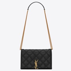 Saint Laurent WOC Becky Chain Wallet In Black Lambskin TDBS28873