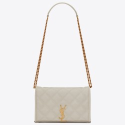 Saint Laurent WOC Becky Chain Wallet In White Lambskin TDBS28875