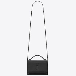 Saint Laurent WOC Sunset Chain Wallet All Black TDBS28892